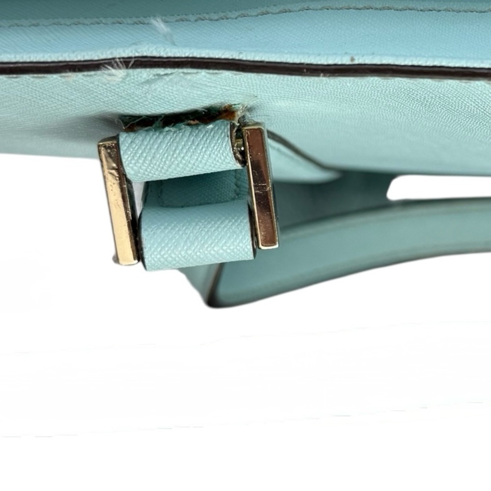 Kate Spade Newbury Lane Dally Tote Blue Hydrangea Saffiano Cow Leather Work Bag - Picture 10 of 16